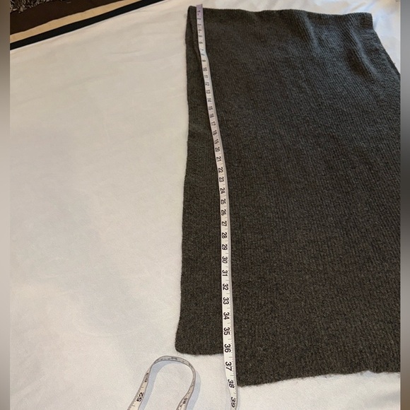 Pieces Cashmere Wool Blend Wrap Scarf Heathered Brown Knit Soft Feminine Warm - Picture 4 of 8